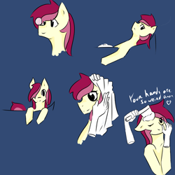 Size: 2267x2267 | Tagged: safe, artist:anonymous, imported from derpibooru, roseluck, oc, oc:anon, /pone/, 8chan, bath, brush, towel