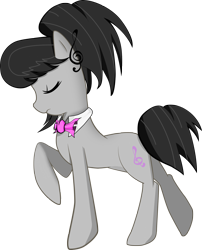 Size: 2176x2687 | Tagged: safe, artist:franticlava, imported from derpibooru, octavia melody, earth pony, pony, alternate hairstyle, bowtie, eyes closed, female, headress, mare, raised hoof, simple background, solo, transparent background