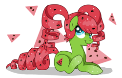 Size: 600x384 | Tagged: safe, artist:mlpdarksparx, imported from derpibooru, oc, oc only, oc:watermelon fizz, food pony, original species, food, solo