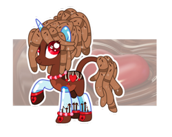 Size: 600x478 | Tagged: safe, artist:mlpdarksparx, imported from derpibooru, oc, oc only, food pony, original species, adoptable, chocolate fountain, chocolate fountain pony, closed species, food, musical fountain pony, ponified, solo