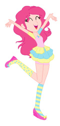 Size: 264x548 | Tagged: safe, artist:rarity-pie, imported from derpibooru, pinkie pie, equestria girls, clothes, dress, female, humanized, shorts, simple background, solo, white background