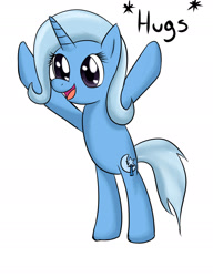 Size: 1366x1783 | Tagged: safe, artist:crhonox, imported from derpibooru, trixie, pony, bipedal, cute, diatrixes, female, hug, simple background, solo