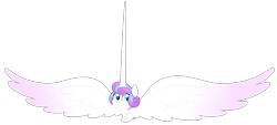 Size: 5904x2664 | Tagged: safe, artist:thecheeseburger, imported from derpibooru, princess flurry heart, alicorn, pony, the crystalling, :t, baby, baby pony, female, growth spurt, impossibly large horn, impossibly large wings, simple background, sitting, smiling, solo, spread wings, transparent background, vector, wat