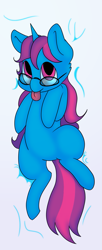 Size: 573x1400 | Tagged: safe, artist:sunnyponycitrusbutt, imported from derpibooru, oc, oc only, pony, unicorn, belly, body pillow, body pillow design, looking at you, on back, solo, tongue out