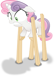 Size: 10000x13657 | Tagged: safe, artist:tajarnia, imported from derpibooru, sweetie belle, pony, unicorn, .svg available, absurd resolution, female, scared, simple background, solo, stilts, transparent background, vector