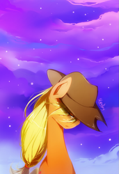 Size: 617x900 | Tagged: safe, artist:skyeypony, imported from derpibooru, part of a set, applejack, crying, female, sad, solo, windswept mane