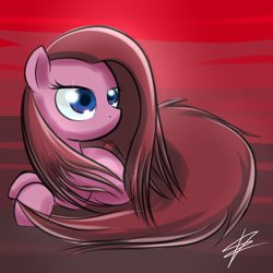 Size: 2000x2000 | Tagged: safe, artist:mister-markers, imported from derpibooru, pinkie pie, earth pony, pony, abstract background, female, looking up, lying down, mare, pinkamena diane pie, prone, solo