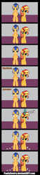 Size: 1125x4956 | Tagged: safe, artist:paulysentry, deleted from derpibooru, imported from derpibooru, flash sentry, sunset shimmer, pegasus, pony, unicorn, comic, female, flashimmer, magic blast, male, shipping, straight, wall-e