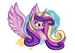 Size: 1024x724 | Tagged: safe, artist:eternalsubscriber, imported from derpibooru, princess cadance, female, solo, spread wings