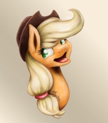 Size: 1024x1161 | Tagged: safe, artist:eternalsubscriber, imported from derpibooru, applejack, female, portrait, solo, tongue out