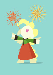 Size: 1000x1400 | Tagged: safe, artist:limejerry, imported from derpibooru, surprise, pony, bipedal, chinese new year, female, fireworks, lineless, solo