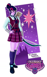 Size: 867x1416 | Tagged: safe, artist:ilicarriedoll, imported from derpibooru, sci-twi, twilight sparkle, equestria girls, arrow, bow (weapon), bow and arrow, female, solo