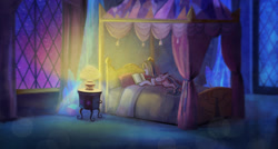 Size: 1024x550 | Tagged: safe, artist:cosmicunicorn, imported from derpibooru, twilight sparkle, alicorn, pony, bed, bedroom, book, dark, female, lamp, mare, night, prone, reading, solo, twilight sparkle (alicorn), window
