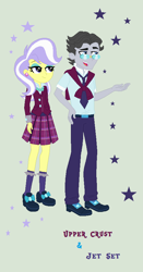 Size: 466x888 | Tagged: safe, artist:obeliskgirljohanny, imported from derpibooru, jet set, upper crust, equestria girls, friendship games, female, male, shipping, straight, upperset