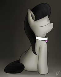 Size: 1833x2319 | Tagged: safe, artist:neighday, imported from derpibooru, octavia melody, earth pony, pony, eyes closed, female, mare, signature, sitting, solo