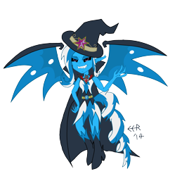 Size: 2700x2789 | Tagged: safe, artist:e-e-r, imported from derpibooru, trixie, demon, equestria girls, alicorn amulet, black sclera, corrupted, element of magic, fangs, female, simple background, solo, transparent background, vector