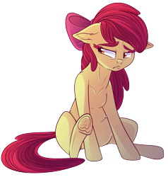 Size: 5279x5551 | Tagged: safe, artist:elskafox, imported from derpibooru, apple bloom, absurd resolution, crying, female, floppy ears, frog (hoof), sad, simple background, solo, transparent background, underhoof