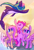 Size: 700x1024 | Tagged: safe, artist:meekcheep, imported from derpibooru, fluttershy, meadow flower, pinkie pie, oc, oc:marina (efnw), hybrid, merpony, orca, orca pony, original species, pony, andrea libman, everfree northwest, jumping, nose in the air, ponysona, voice actor joke