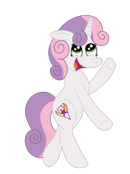 Size: 1936x2592 | Tagged: safe, artist:squipycheetah, imported from derpibooru, sweetie belle, pony, unicorn, crusaders of the lost mark, alternate cutie mark, bipedal, cute, cutie mark, diasweetes, female, filly, happy, looking up, open mouth, simple background, smiling, solo, standing, the cmc's cutie marks, transparent background, vector