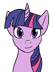 Size: 600x814 | Tagged: safe, artist:pony-butt-express, imported from derpibooru, twilight sparkle, female, looking at you, simple background, smiling, solo