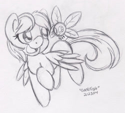 Size: 1280x1152 | Tagged: safe, artist:abbystarling, imported from derpibooru, oc, oc only, parasprite, pegasus, pony, flying, monochrome, traditional art