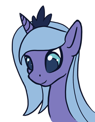 Size: 600x773 | Tagged: safe, artist:pony-butt-express, imported from derpibooru, princess luna, cute, female, portrait, s1 luna, simple background, smiling, solo, white background