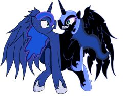 Size: 1024x768 | Tagged: safe, artist:roxy-cream, imported from derpibooru, nightmare moon, princess luna, ettin pony