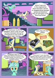 Size: 2893x4092 | Tagged: safe, artist:theponypretender, imported from derpibooru, bon bon, lyra heartstrings, sweetie drops, comic:a lyrabon adventure, comic, laboratory, secret agent sweetie drops