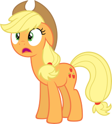 Size: 5422x6000 | Tagged: safe, artist:slb94, imported from derpibooru, applejack, made in manehattan, absurd resolution, female, open mouth, shocked, simple background, solo, transparent background, vector