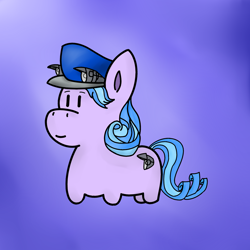 Size: 1280x1280 | Tagged: safe, artist:heart-pallette, artist:heartpallete, imported from derpibooru, oc, oc only, oc:headlights, hat, smolpone, solo