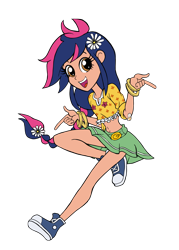 Size: 2071x2897 | Tagged: safe, artist:edcom02, artist:jmkplover, imported from derpibooru, oc, oc only, oc:mayday parker sparkle, human, belly button, clothes, converse, crossover, flower, flower in hair, humanized, offspring, parent:peter parker, parent:twilight sparkle, parents:spidertwi, shoes, simple background, sneakers, solo, spider-man, spiders and magic ii: eleven months, spiders and magic iii: days of friendship past, spiders and magic iv: the fall of spider-mane, spiders and magic: rise of spider-mane, transparent background