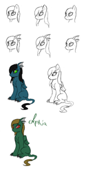 Size: 1000x2000 | Tagged: safe, artist:scarrly, imported from derpibooru, oc, oc only, oc:jane, oc:sofie, dracony, hybrid, pony, claw, claws, colored sketch, concept art, female, fins, green eyes, mare, red eyes, sister, sisters, sitting, sketch, twins