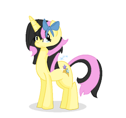 Size: 521x489 | Tagged: safe, artist:flutter-rays, imported from derpibooru, oc, oc only, oc:rising star (fanchild), pony, unicorn, offspring, ribbon, solo