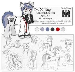 Size: 1280x1237 | Tagged: safe, artist:aisu-isme, imported from derpibooru, oc, oc only, oc:dr. x-ray, ask the creepy ponies, doctor, reference sheet