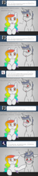 Size: 696x3160 | Tagged: safe, artist:aisu-isme, imported from derpibooru, oc, oc only, oc:artbeat, oc:dr. x-ray, ask the creepy ponies, blushing, embarrassed, glasses