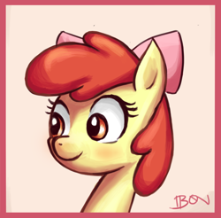 Size: 600x591 | Tagged: safe, artist:b0nbon, imported from derpibooru, apple bloom, adorabloom, cute, female, portrait, solo