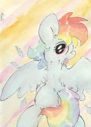 Size: 683x956 | Tagged: safe, artist:slightlyshade, imported from derpibooru, rainbow dash, female, solo, traditional art