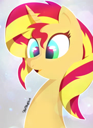 Size: 2000x2742 | Tagged: safe, artist:theotherdash, imported from derpibooru, sunset shimmer, pony, unicorn, female, portrait, solo