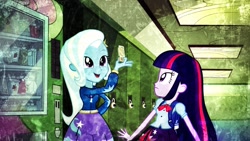 Size: 1191x670 | Tagged: safe, artist:dabronybphi, imported from derpibooru, trixie, twilight sparkle, equestria girls