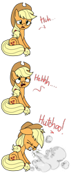 Size: 1024x2495 | Tagged: safe, artist:anyponedrawn, imported from derpibooru, applejack, female, fetish, nose wrinkle, nostril flare, nostrils, scrunchy face, sick, sitting, sneezing, sneezing fetish, solo, spray