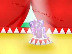 Size: 1024x768 | Tagged: safe, artist:silverstar226, imported from derpibooru, oc, oc only, circus tent, conjoined, conjoined twins, twins, two heads