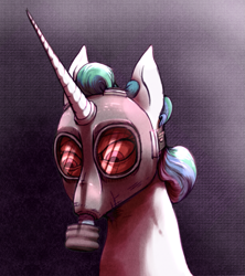 Size: 941x1059 | Tagged: safe, artist:sand-filled-scarecrow, deleted from derpibooru, imported from derpibooru, princess celestia, gas mask, solo