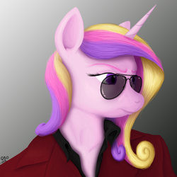 Size: 1000x1000 | Tagged: safe, artist:cubonator, imported from derpibooru, princess cadance, clothes, female, solo, sunglasses