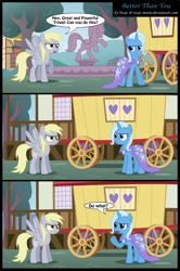 Size: 1672x2516 | Tagged: safe, artist:toxic-mario, edit, imported from derpibooru, derpy hooves, trixie, pegasus, pony, comic, cropped, derp, female, mare