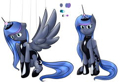 Size: 3000x2000 | Tagged: safe, artist:catopia26, imported from derpibooru, princess luna, alicorn, armor, crown, discorded, female, mare, reference sheet, simple background, solo, transparent background