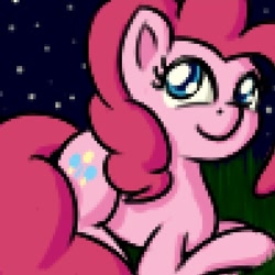 Size: 496x496 | Tagged: safe, artist:pinkiesheen, imported from derpibooru, pinkie pie, female, night, solo