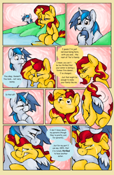 Size: 2504x3840 | Tagged: safe, artist:shellielle, deleted from derpibooru, imported from derpibooru, shining armor, sunset shimmer, pony, comic, crying, hug, implied sunsetsparkle, sad, tears of joy