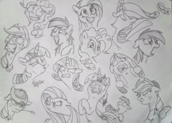 Size: 2537x1827 | Tagged: safe, artist:grayball842, deleted from derpibooru, imported from derpibooru, applejack, fluttershy, pinkie pie, rainbow dash, rarity, twilight sparkle, alicorn, pony, female, mare, sketch, twilight sparkle (alicorn)