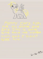 Size: 2400x3300 | Tagged: safe, artist:aaronmk, imported from derpibooru, derpy hooves, dinky hooves, pegasus, pony, diary, dinky hooves's diary, female, lined paper, mare, solo, text