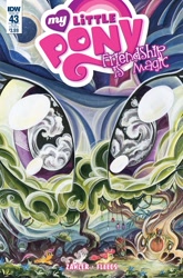 Size: 1054x1600 | Tagged: safe, artist:sararichard, idw, imported from derpibooru, apple bloom, scootaloo, sweetie belle, twilight sparkle, spoiler:comic, spoiler:comic43, cover, cutie mark crusaders